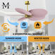 Atlas Alessandra Tropical 48 inch Brushed Brass with Light Pink Blades Ceiling Fan